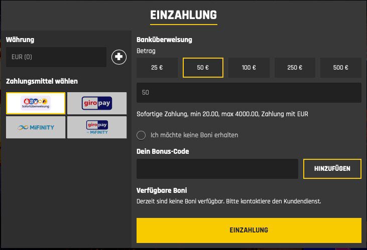 Casino Universe Zahlungsmethoden