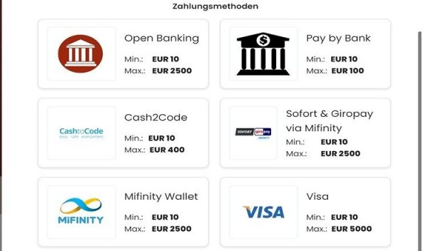 Dachbet Zahlungsmethoden