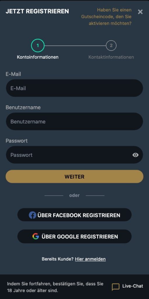 RoyalistPlay Registrierung