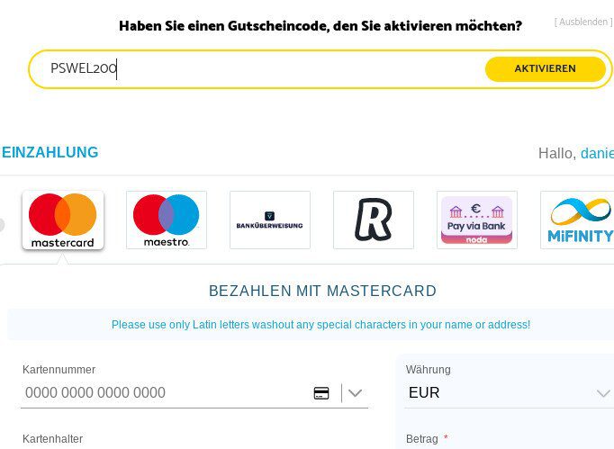 Palmslots Bonus Code aktivieren