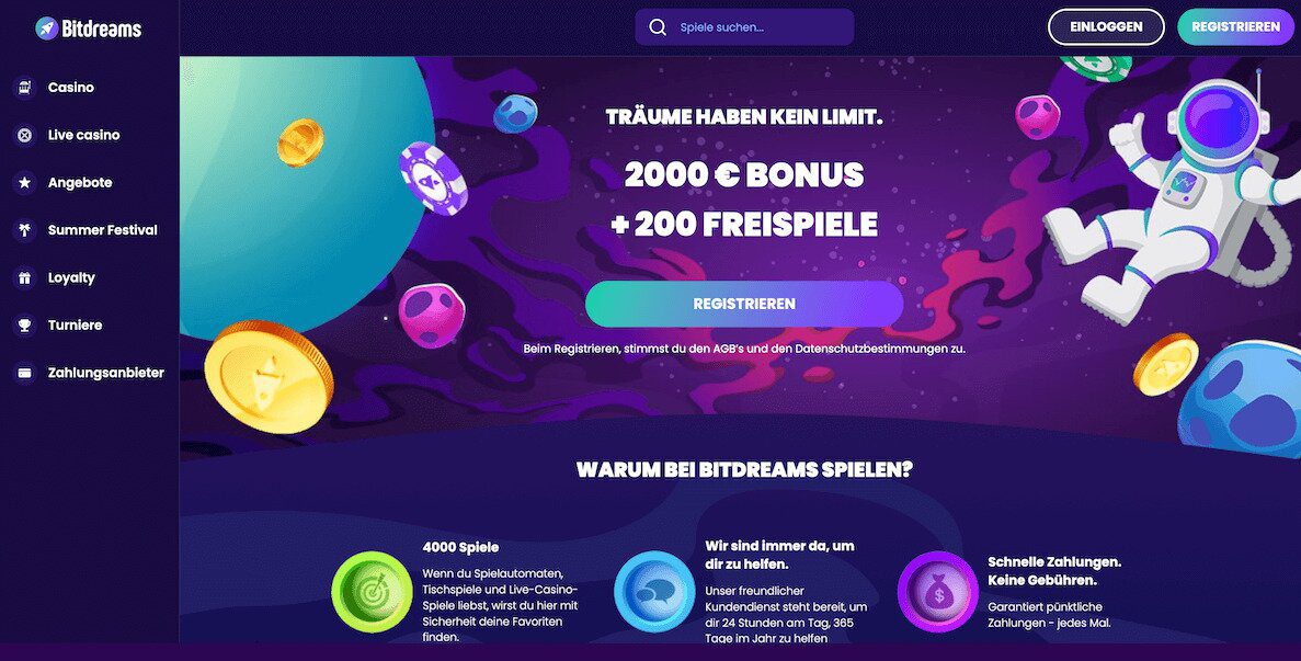 bitdreams willkommensbonus