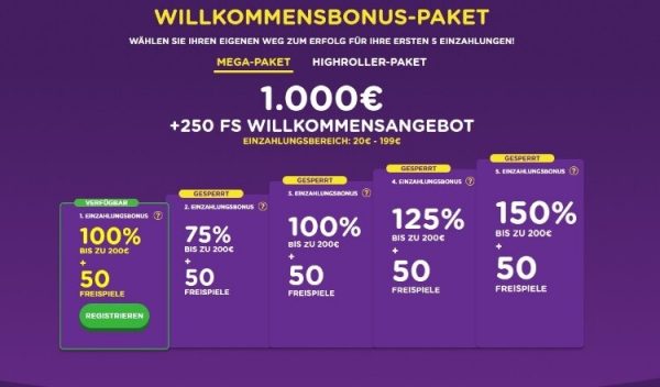 Online Casino Casiqo Willkommenspaket Screenshot