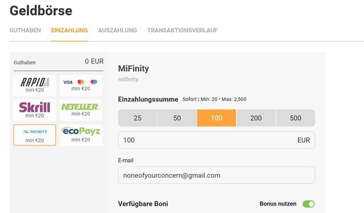 Cookie Casino Einzahlung