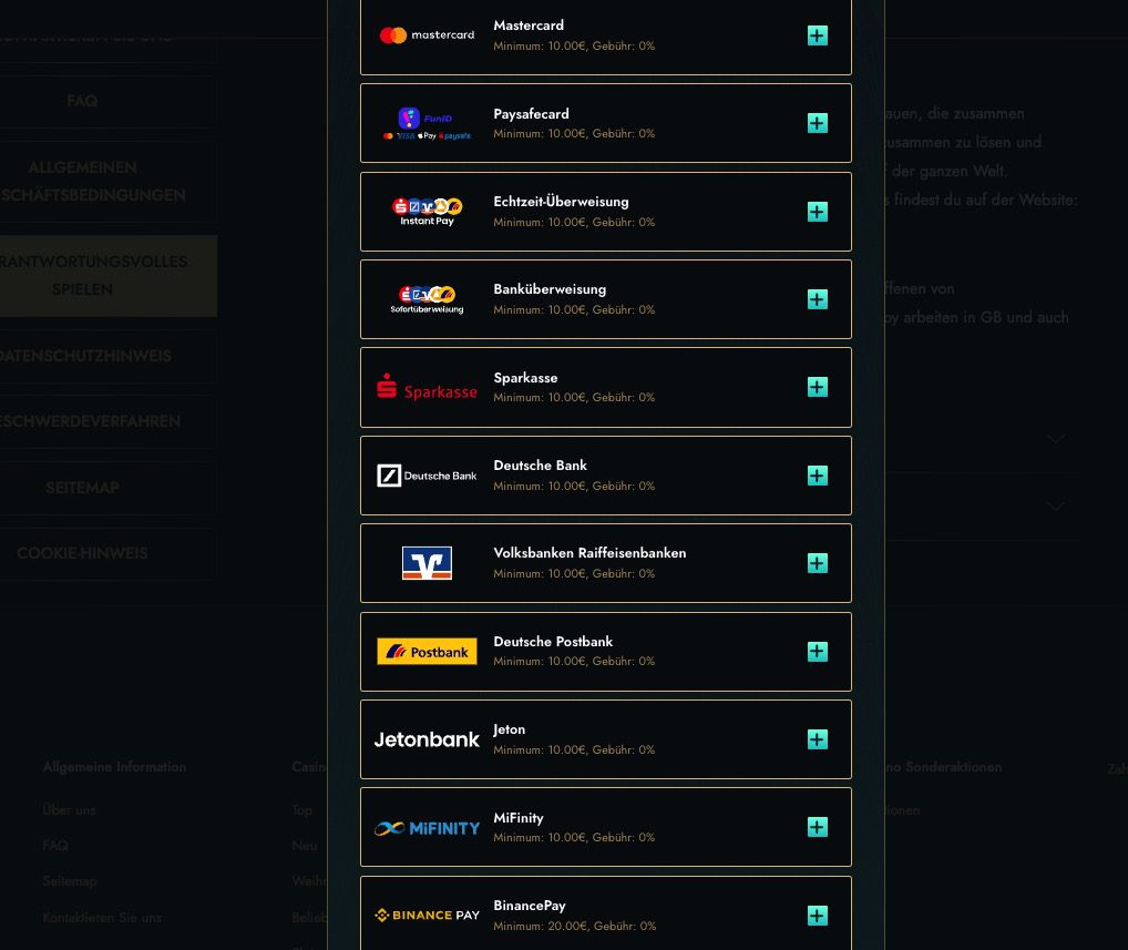dolly casino payment methods