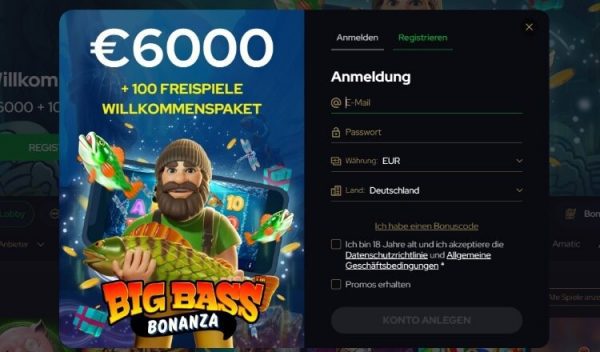 Katsubet Casino Screenshot der Registrierung