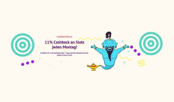 Samosa Casino Screenshot des Cashback Bonus