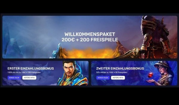 Woo Casino Willkommenspaket Screenshot