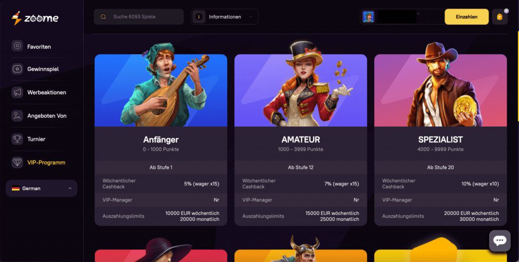 Zoome Casino VIP