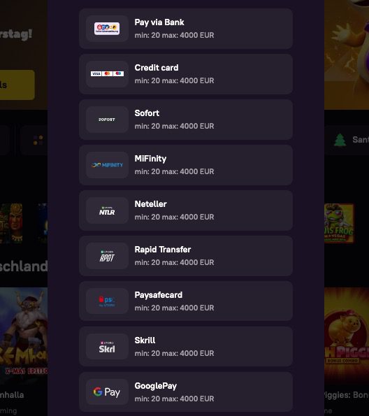 zoome casino payment methods