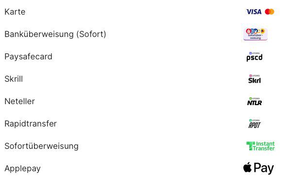Qbet payment methods