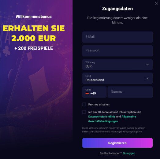 Lucky 7even registrieren