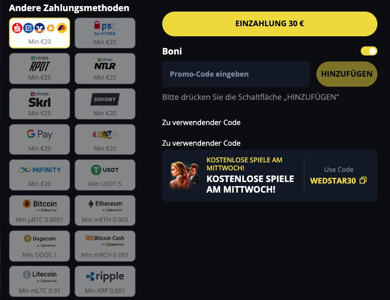 golden star payment methods