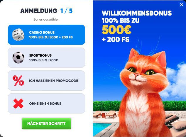 Bonus Cazimbo Anmeldung