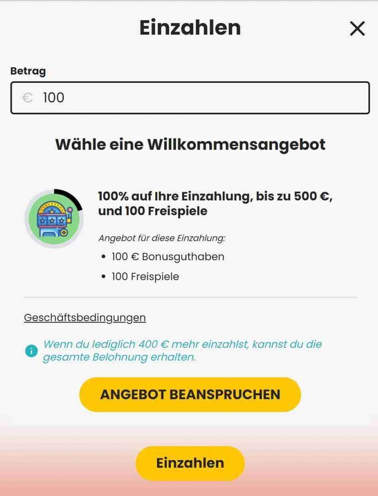 Wettenlive Ersteinzahlung