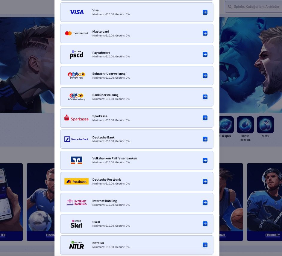 bankonbet payment methods