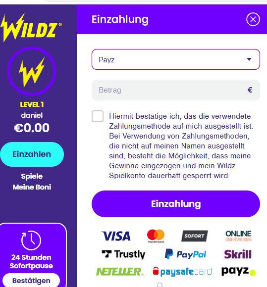 Eco Payz Online Casino Kassenbereich