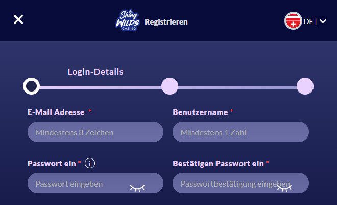 Shiny Wilds Casino registrieren