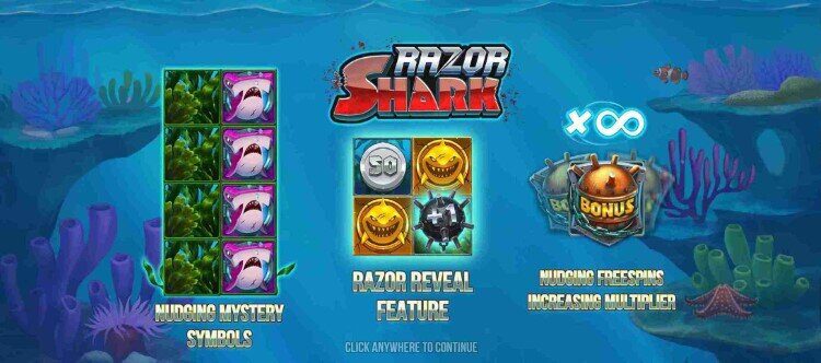 Razor Shark Startbildschirm