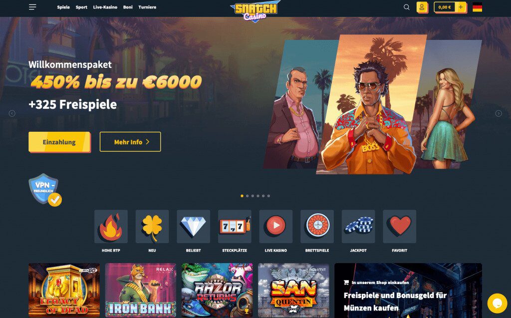 Snatch homepage
