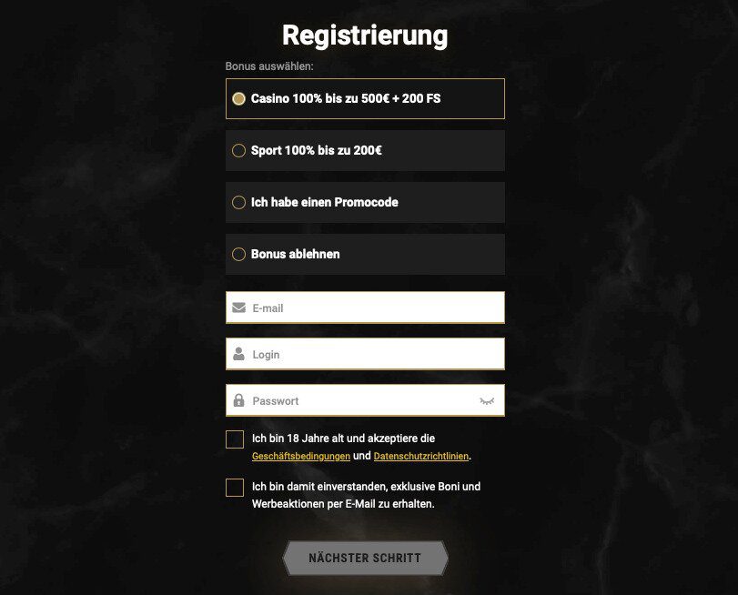 Casinoly registration