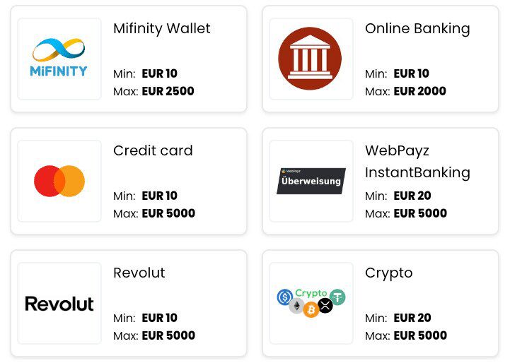 DolfWin payment methods