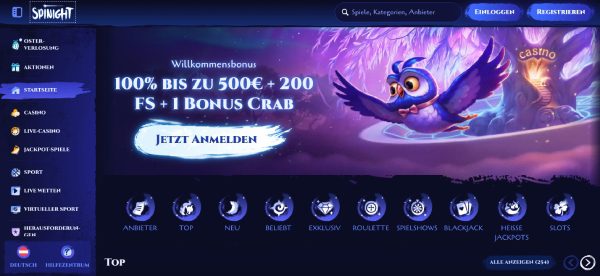 Spinight Homepage