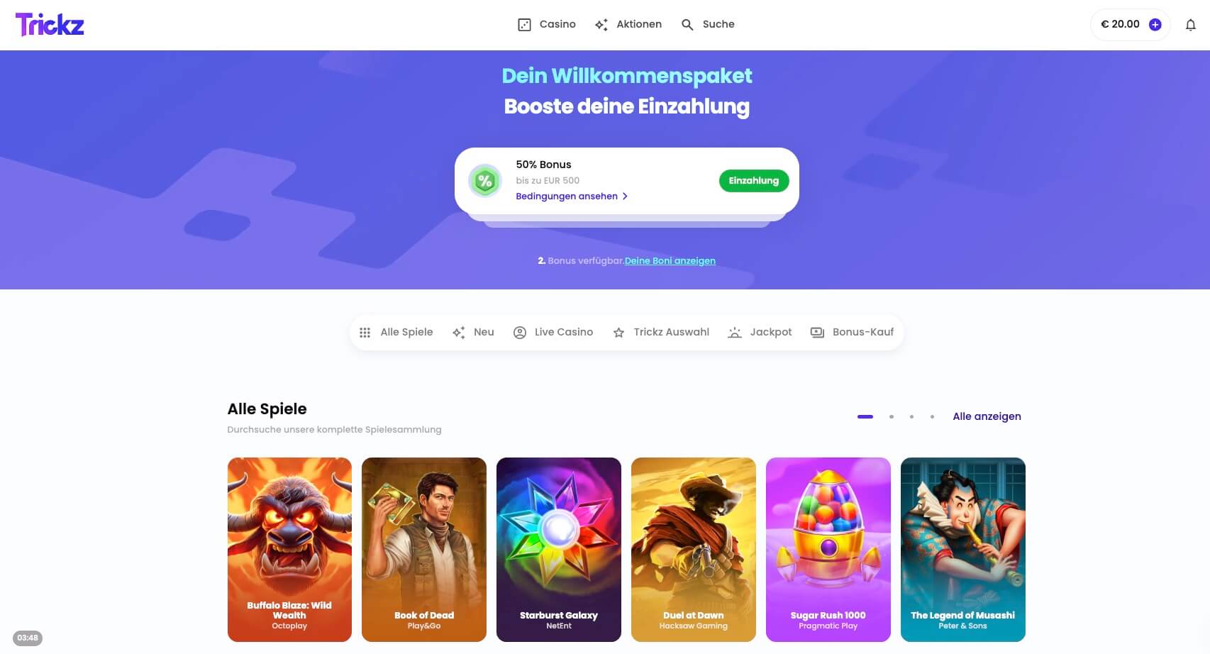 trickz homepage
