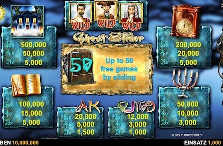 Ghost Slider Paytable