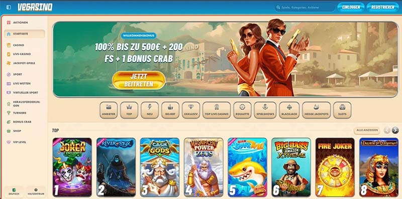 vegasino homepage