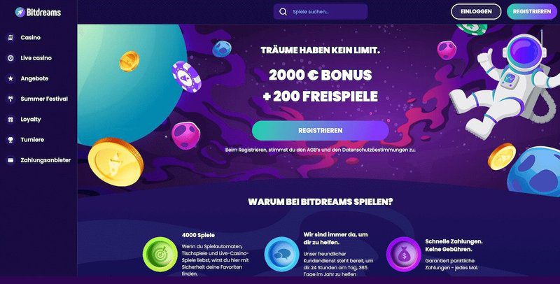 bitdreams willkommensbonus
