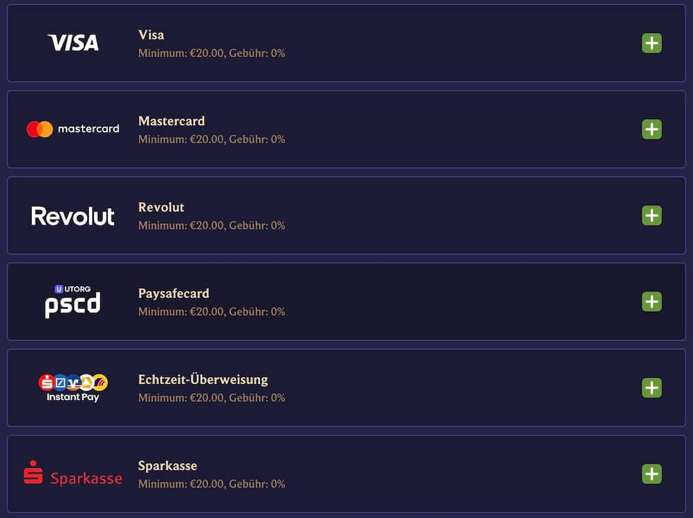 DivaSpin Payment Methods 1/3