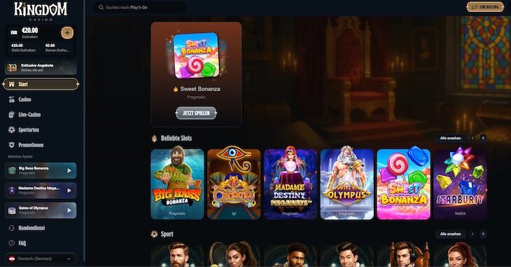 Kingdom Casino Homepage
