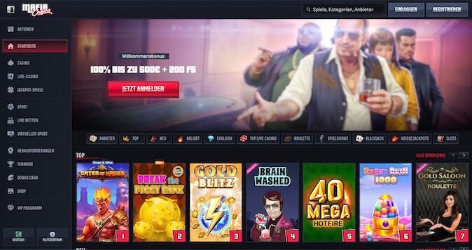 Mafia Casino Homepage