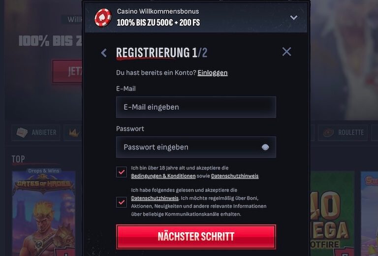 Mafia Casino Registration