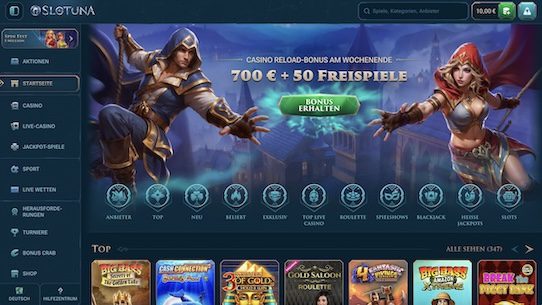 Slotuna Casino Homepage