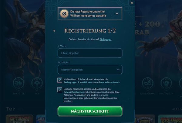 Slotuna Registrierung