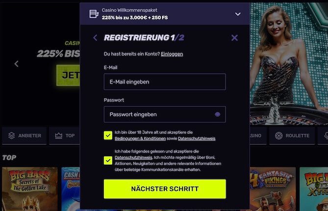 Sportuna Registrierung