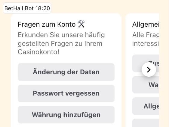 BetHall Casino Live Chat