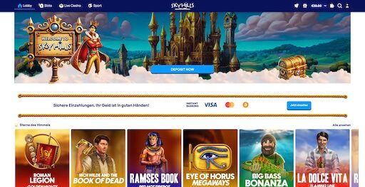 Skyhills Casino Homepage