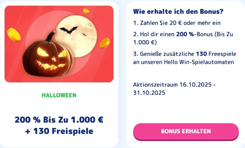 CasinoJoy Halloween Bonus