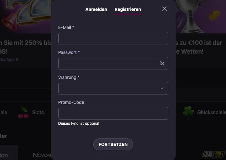 Hotloot Registrierung