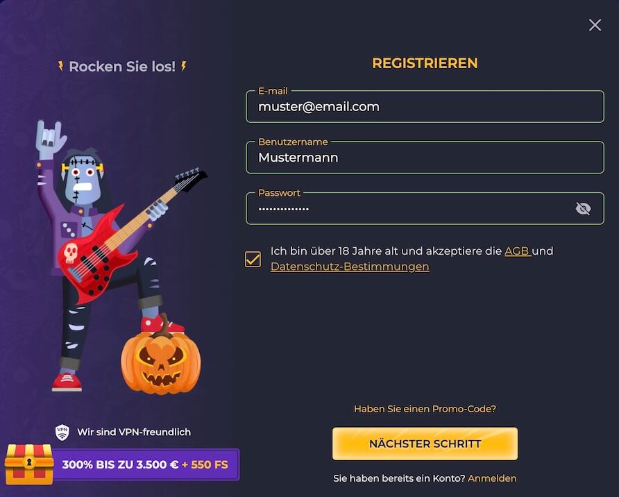 Rolling Slots Registrierung