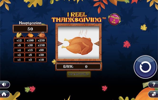1 Reel Thanksgiving Spielautomat
