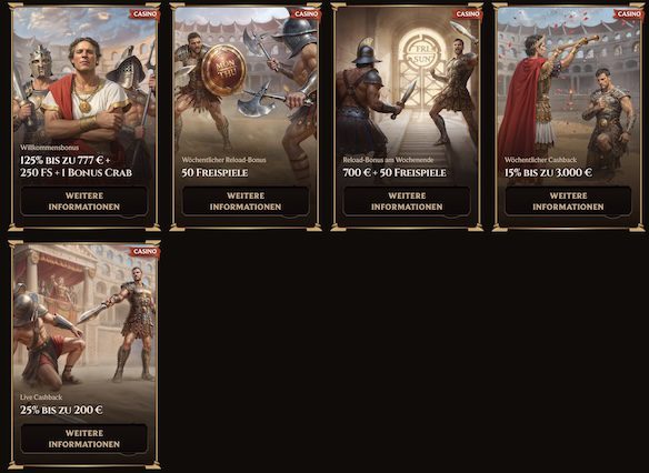 Lanista Bonusübersicht