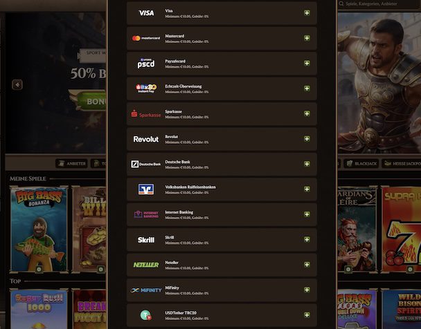 Lanista Zahlungsmethoden