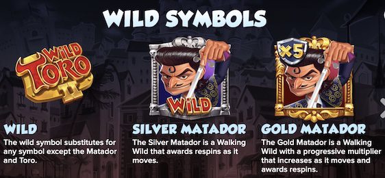 Wild Toro 2 Wild Symbole