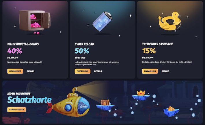 Winshark Bonusübersicht