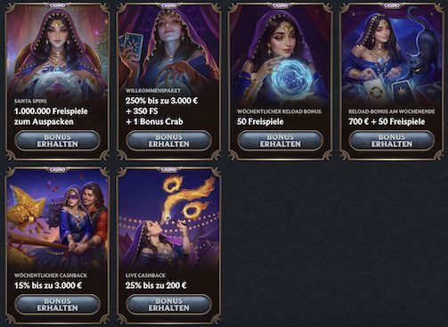 AstroMania Bonusübersicht