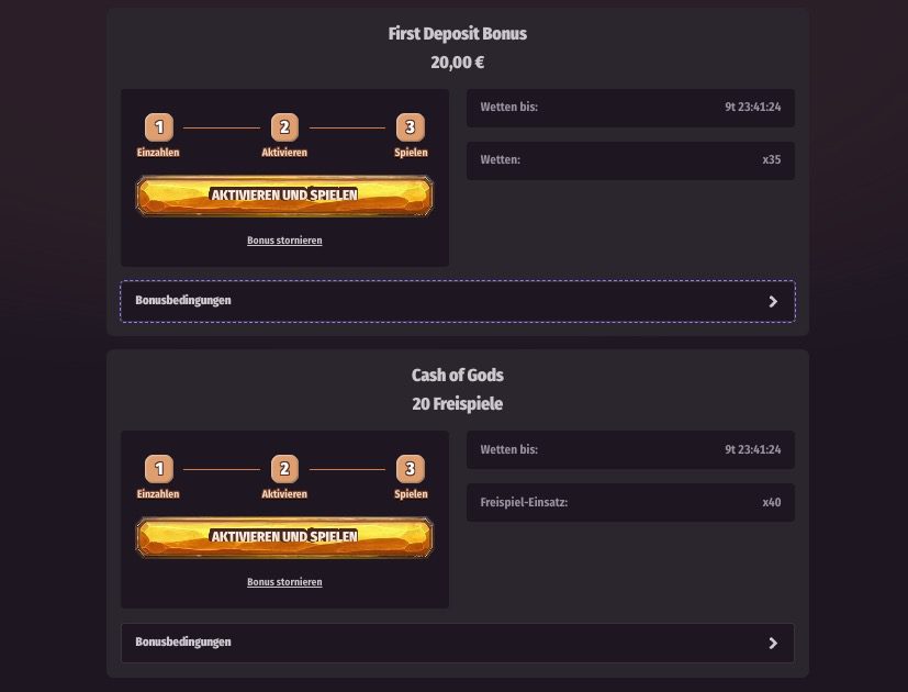 Dragonia Bonusaktivierung