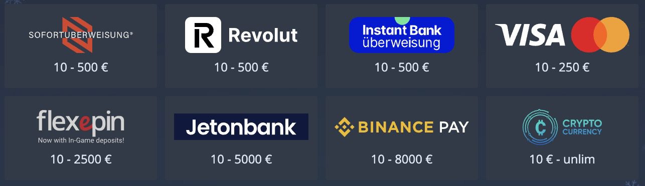 Jet Casino Zahlungsmethoden